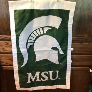 MSU Spartan Flag 27” x 43” NWOT Green White